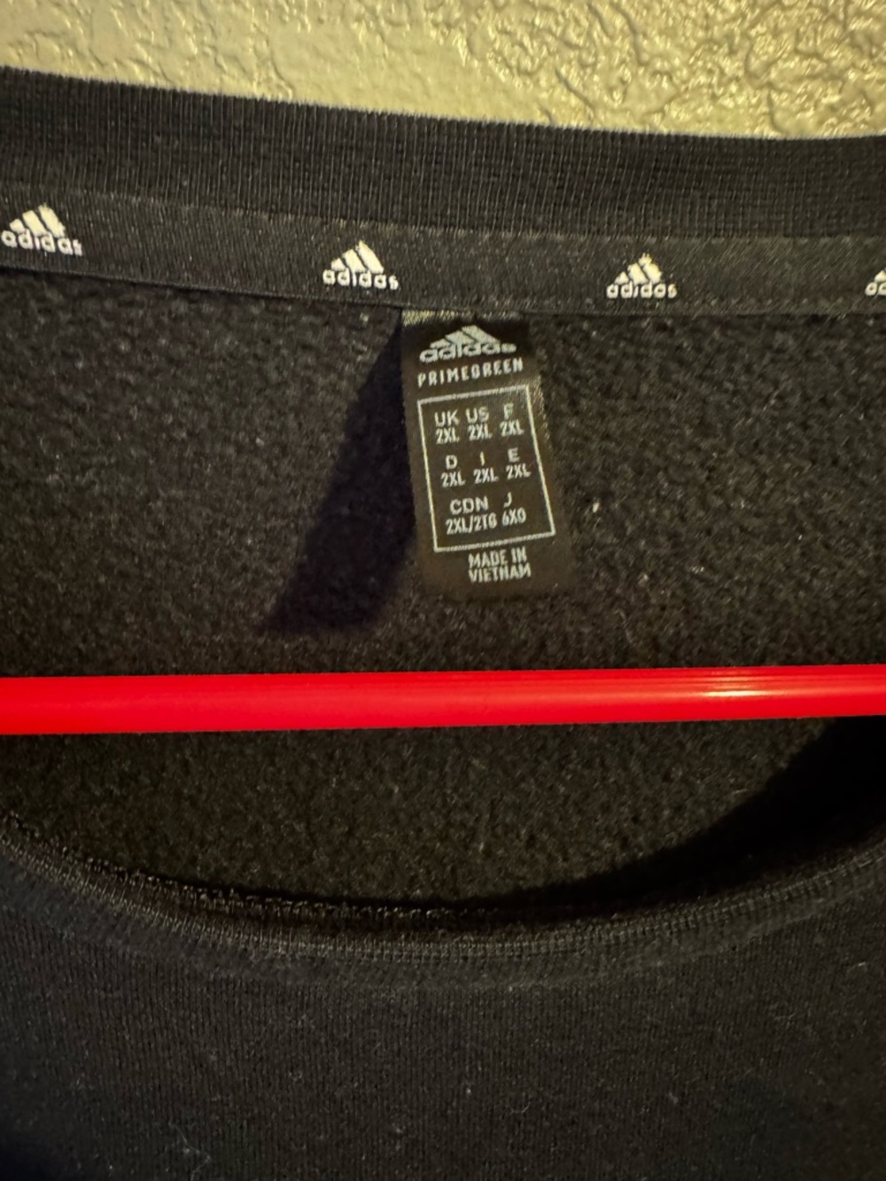 adidas Black Crewneck Sweatshirt with White Shoulder Stripes - Picture 2 of 3